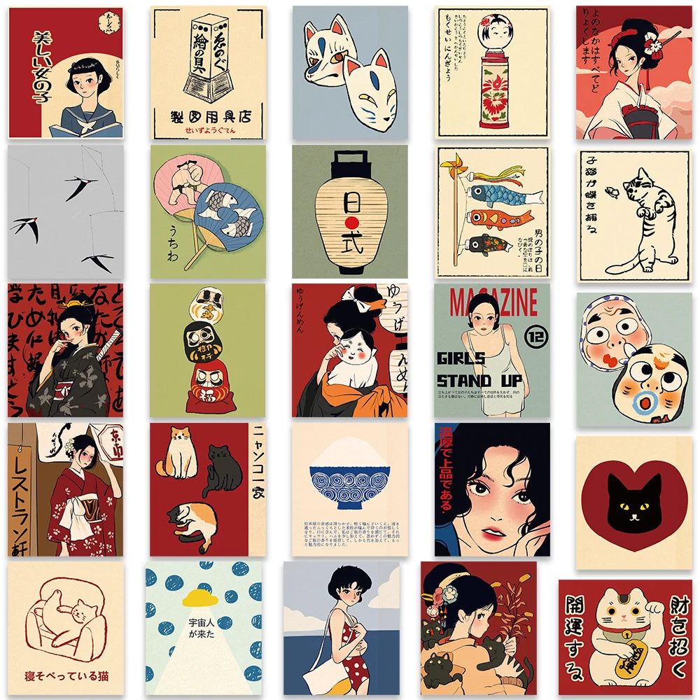 Benkyo Studio // 50-pack Vintage Style Anime Stickers