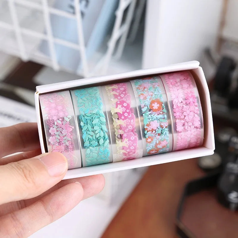 Benkyo Studio // Premium Floral 5-Piece Washi Sets