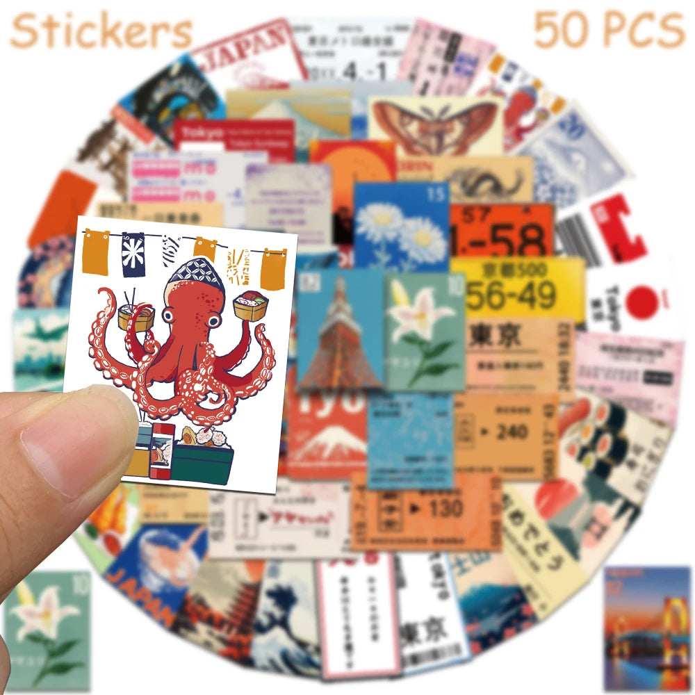 Benkyo Studios // Aesthetic Japanese Travel Sticker Set