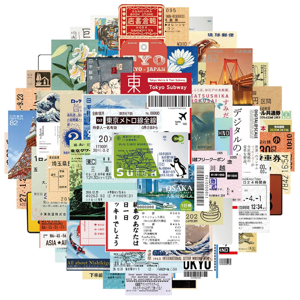 Benkyo Studio // 60-pack Japanese Travel Stickers