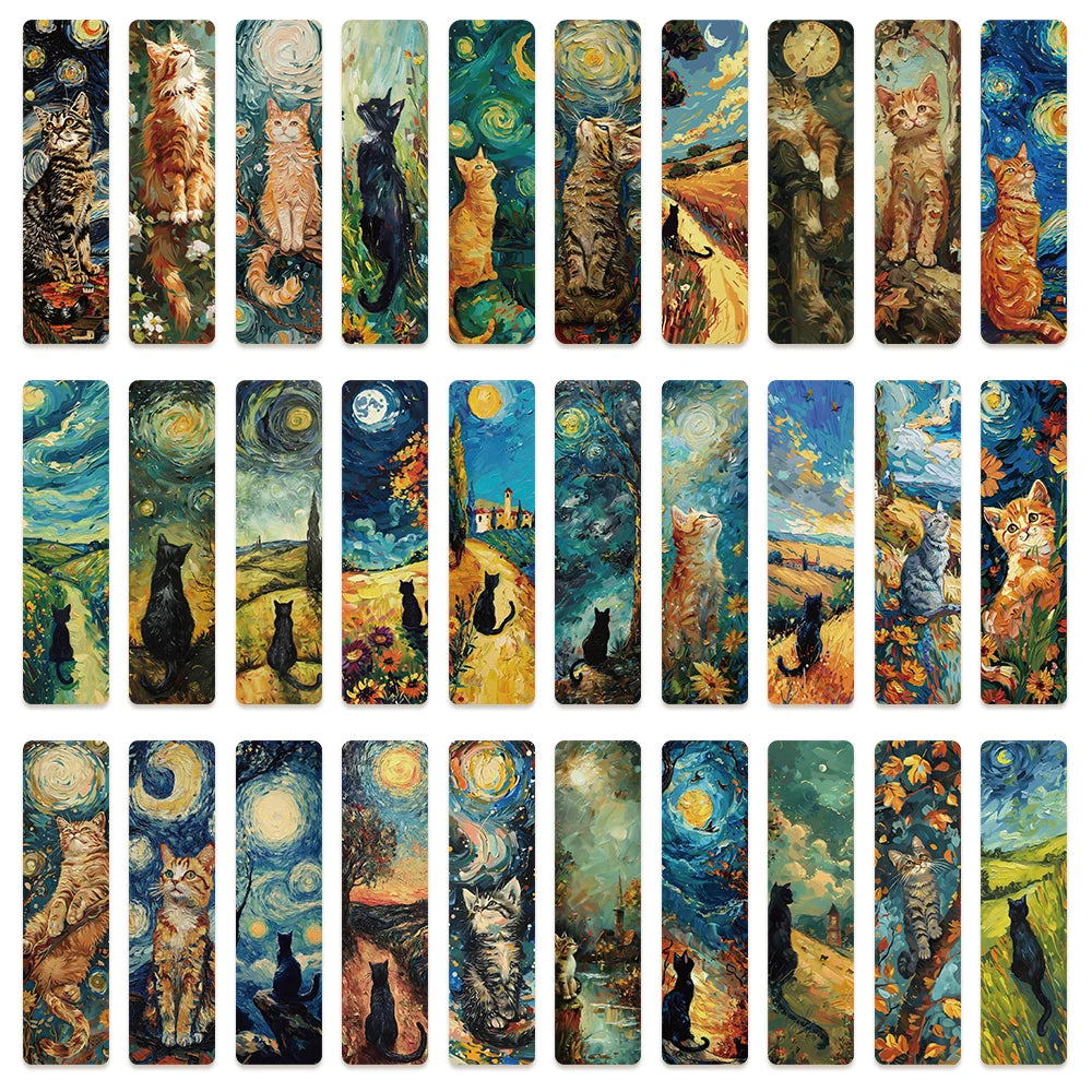 Benkyo Studios // 30-pack Neko Bookmark Oil Painting