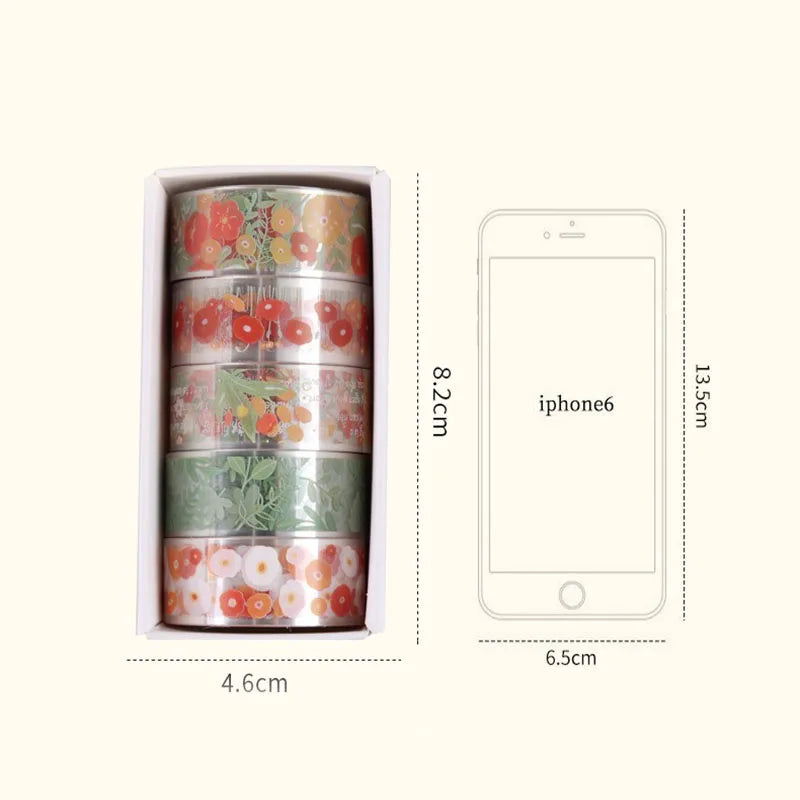 Benkyo Studio // Premium Floral 5-Piece Washi Sets