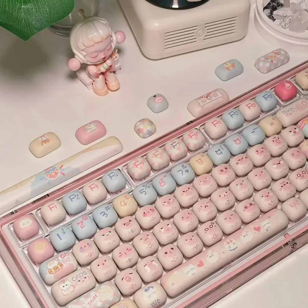 Benkyo Studio // Handpainted Kawaii Pastel Keycaps (140 key)