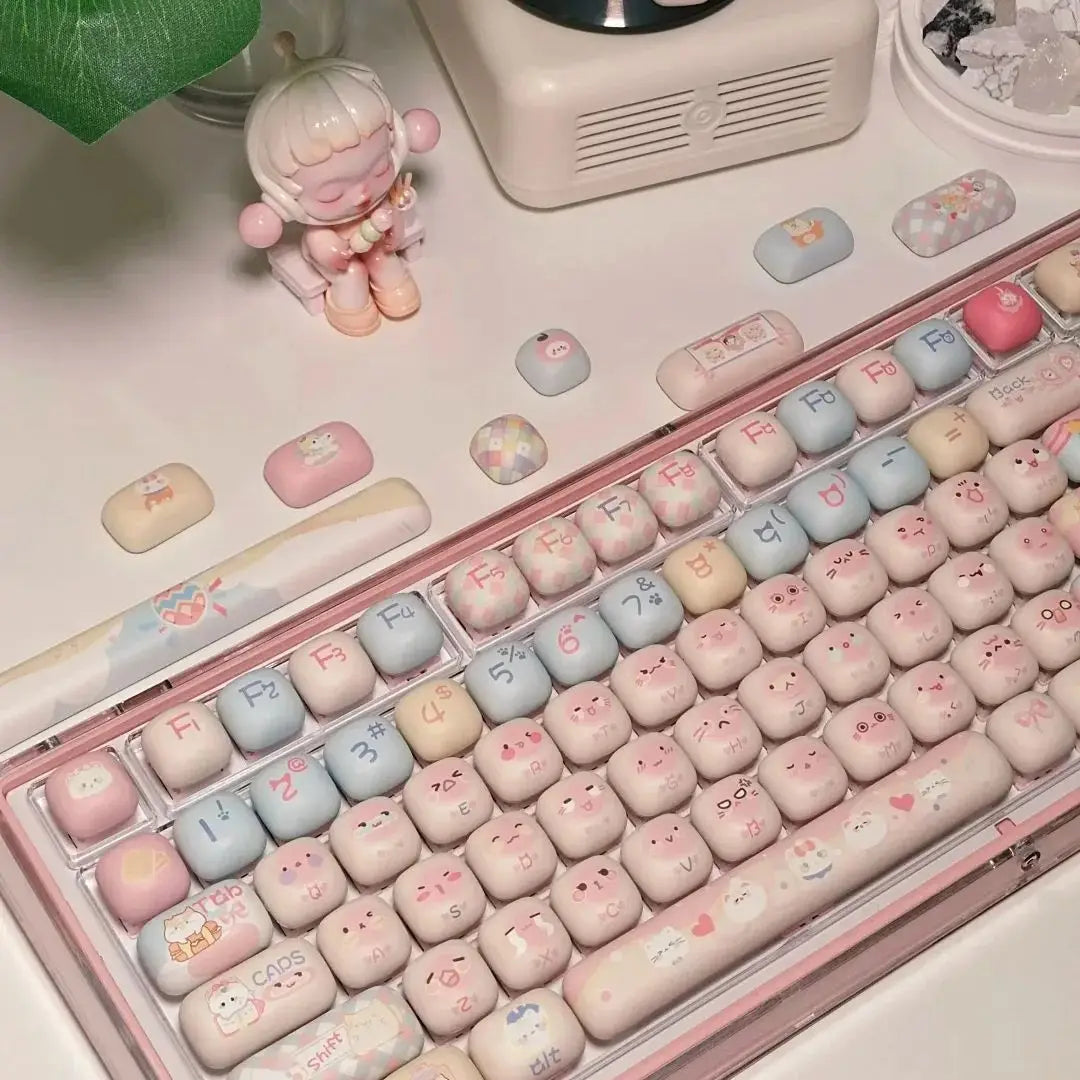 Benkyo Studio // Handpainted Kawaii Pastel Keycaps (140 key)
