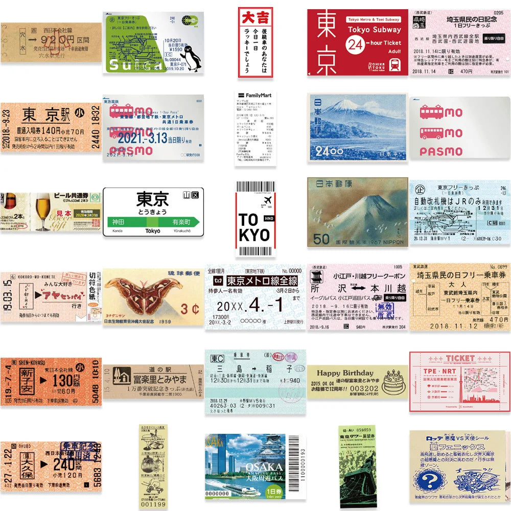 Benkyo Studio // 60-pack Japanese Travel Stickers