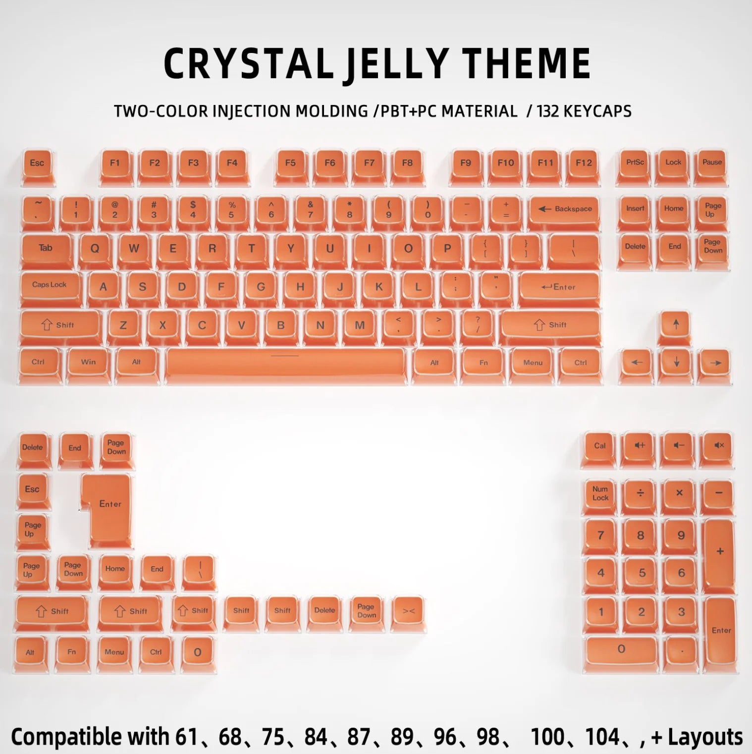 Benkyo Studio // Crystal Translucent Keycaps (132 Key)