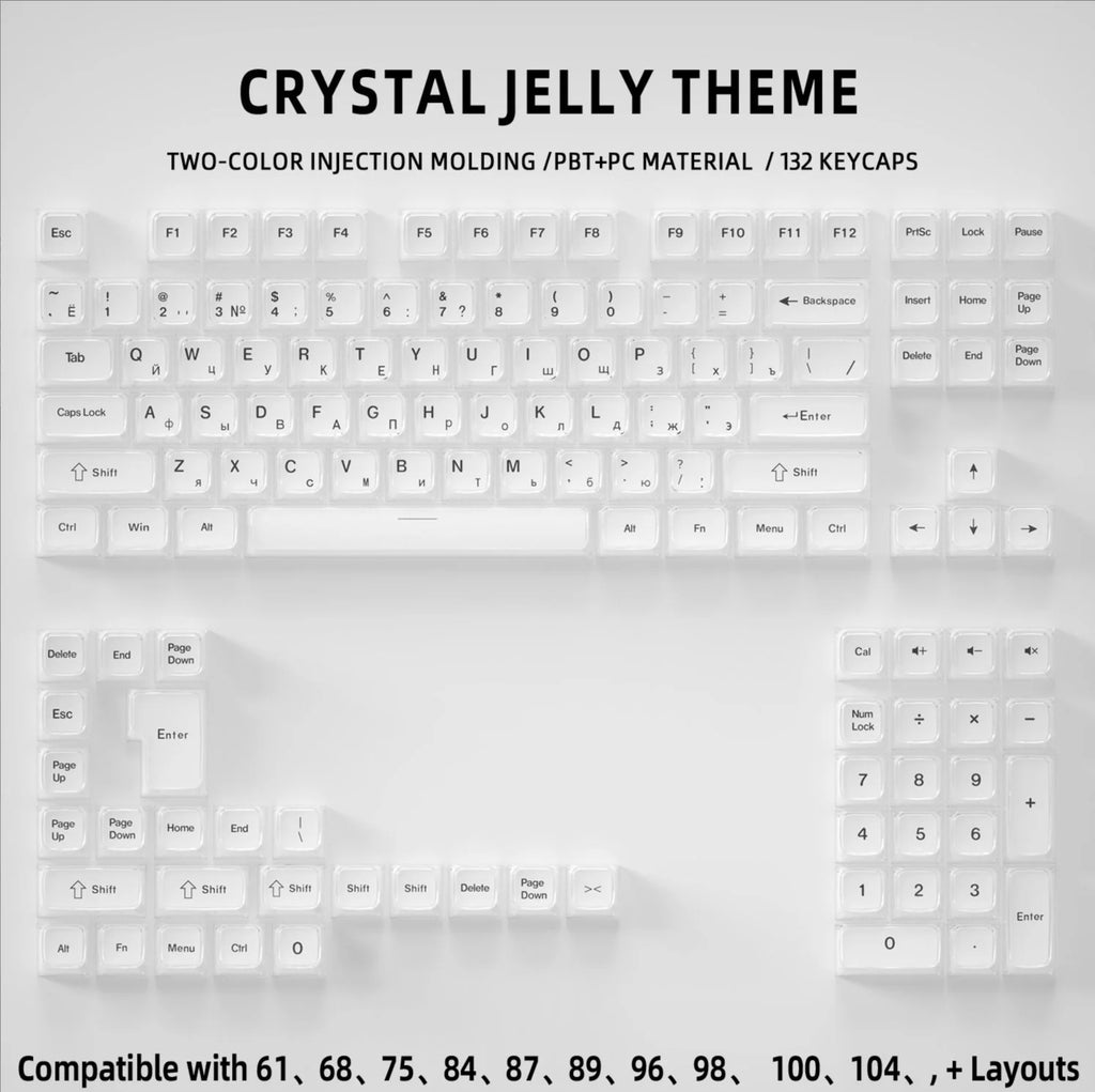 Benkyo Studio // Crystal Translucent Keycaps (132 Key)