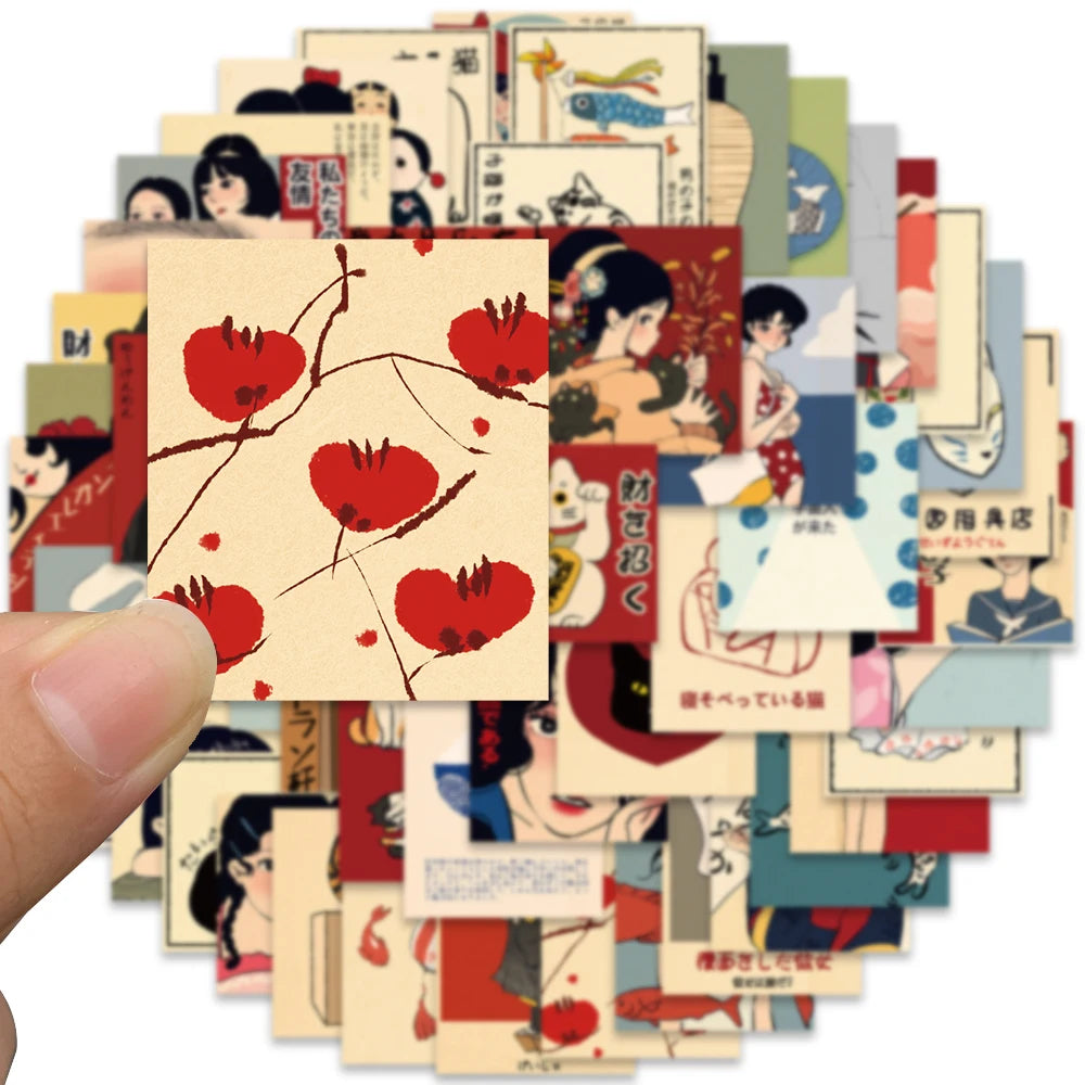 Benkyo Studio // 50-pack Vintage Style Anime Stickers