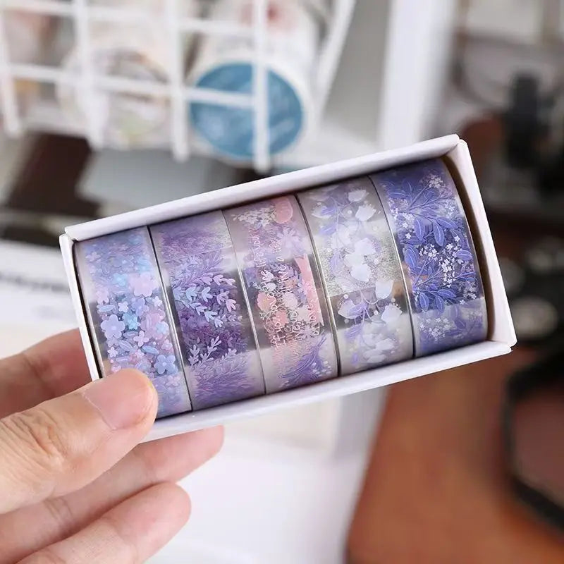 Benkyo Studio // Premium Floral 5-Piece Washi Sets