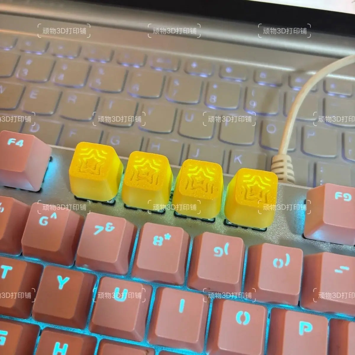 Benkyo Studio // 4-pack Gaming Custom Keycaps