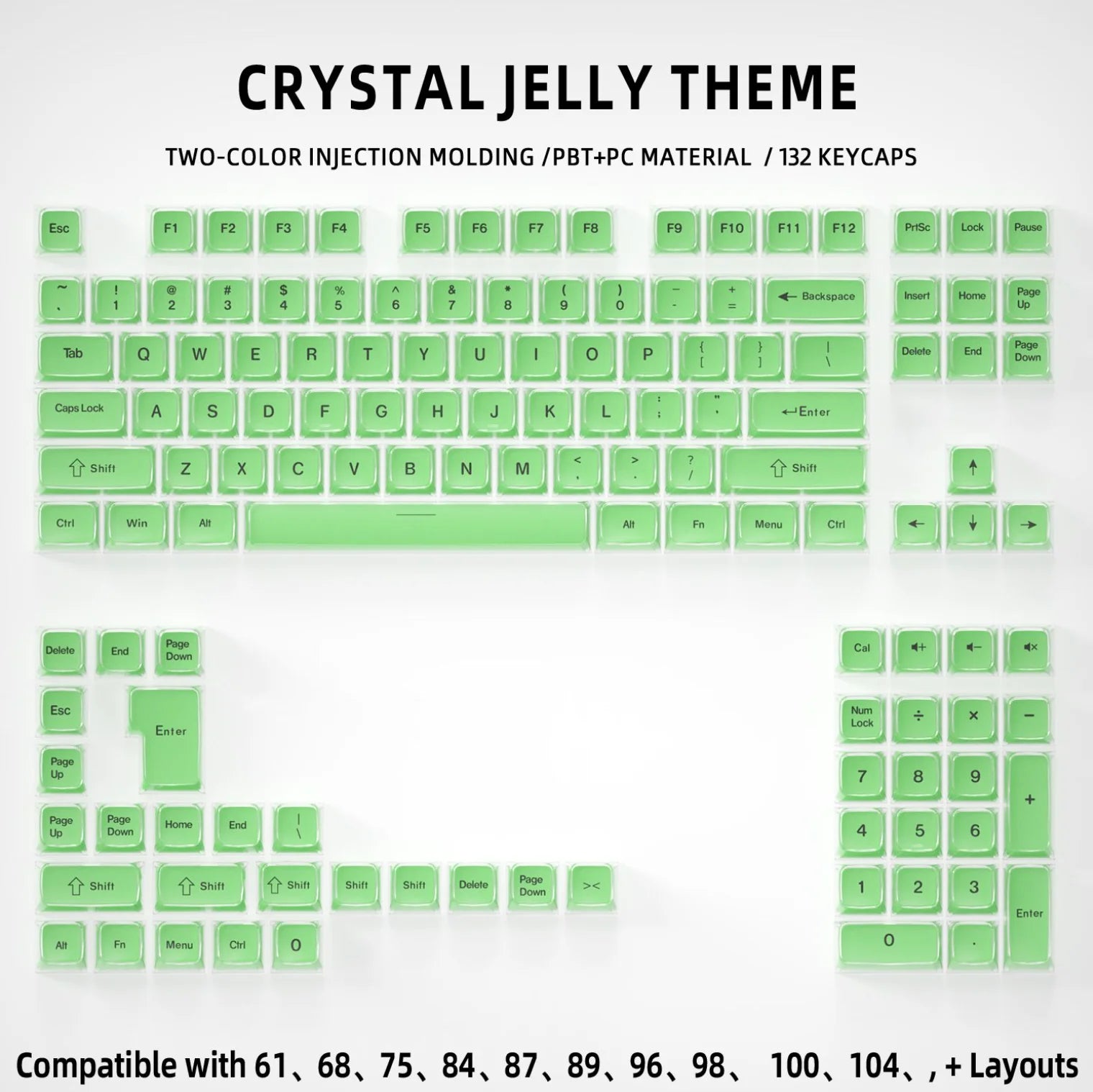 Benkyo Studio // Crystal Translucent Keycaps (132 Key)