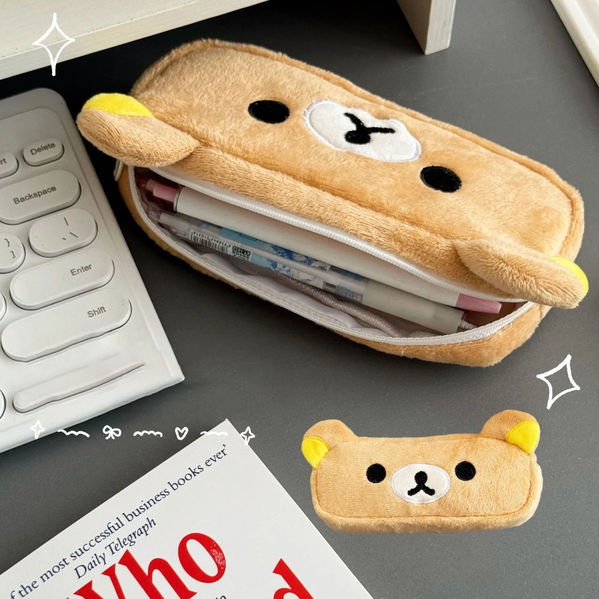 Benkyo Studios // Kawaii Plush Bear Pencil Case