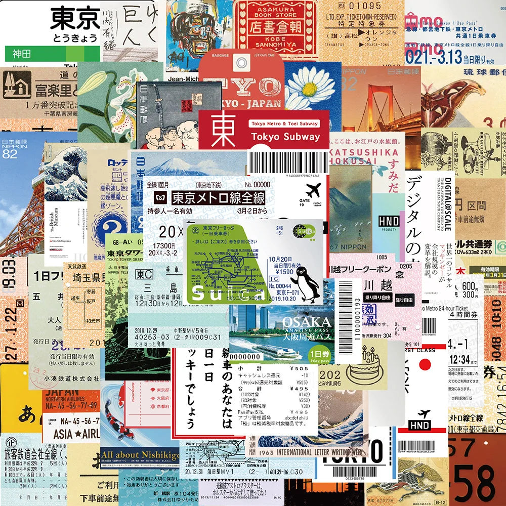 Benkyo Studio // 60-pack Japanese Travel Stickers