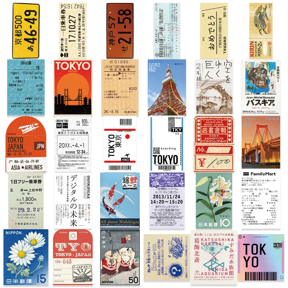 Benkyo Studio // 60-pack Japanese Travel Stickers
