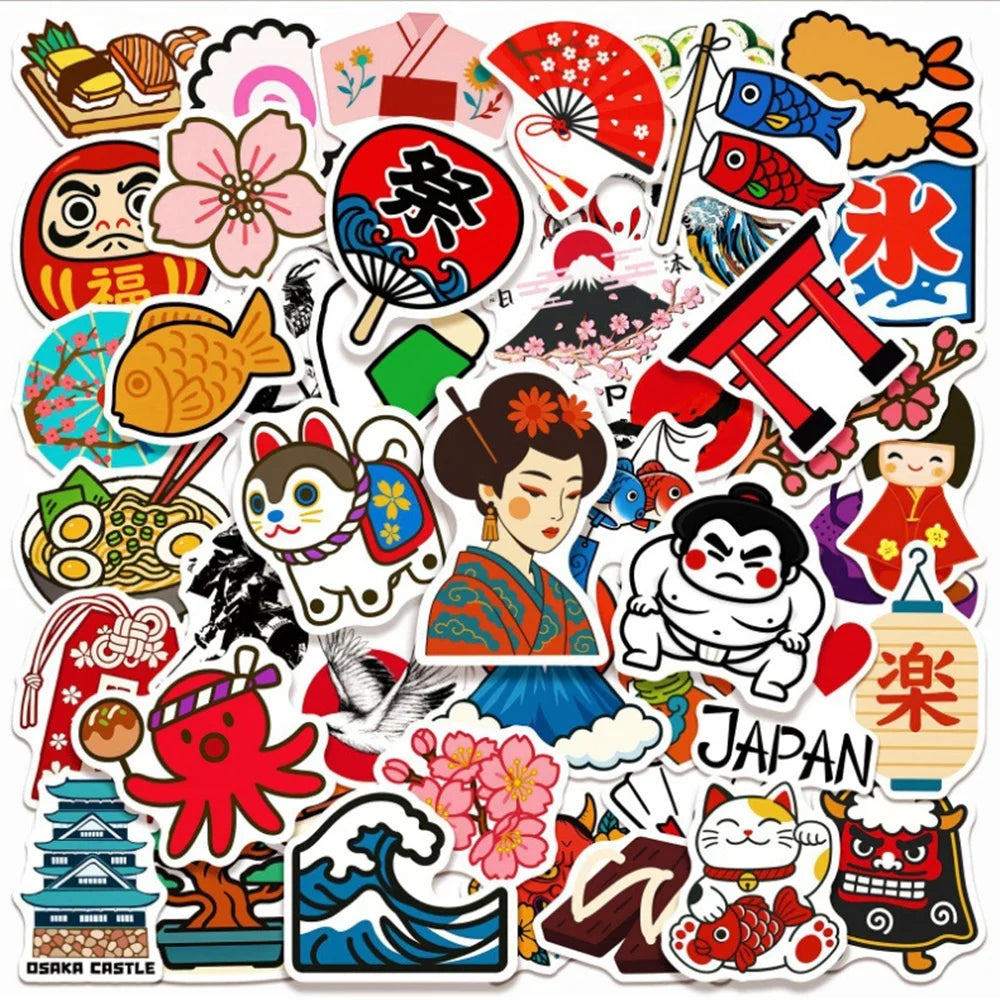 Benkyo Studio // 50-pack Traditional Japanese Stickers