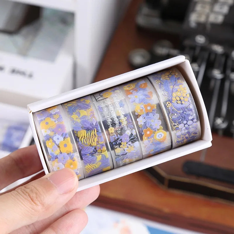 Benkyo Studio // Premium Floral 5-Piece Washi Sets