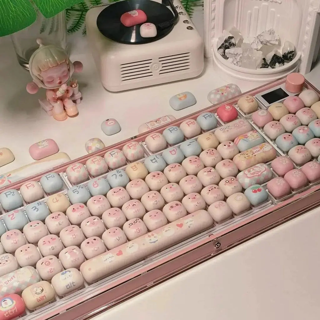 Benkyo Studio // Handpainted Kawaii Pastel Keycaps (140 key)