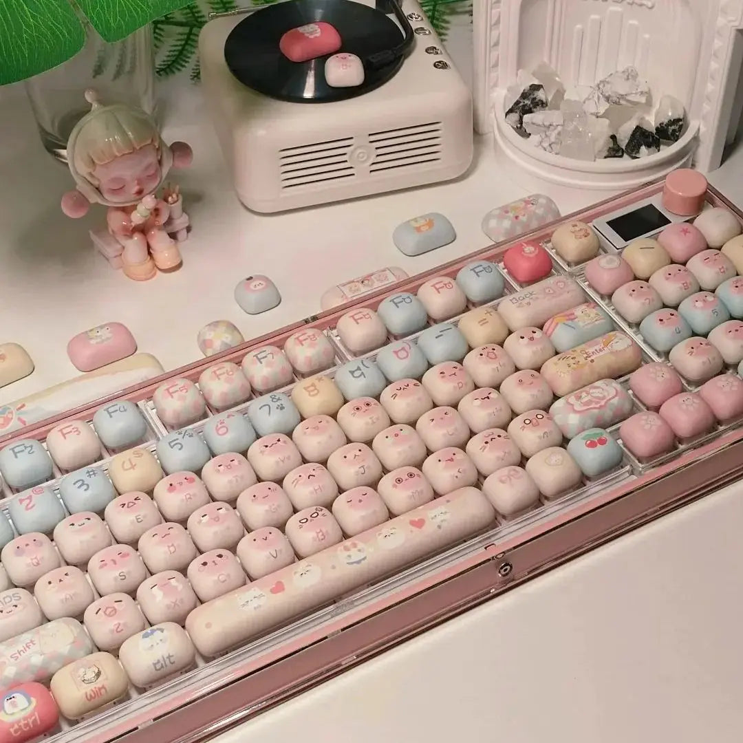 Benkyo Studio // Handpainted Kawaii Pastel Keycaps (140 key)