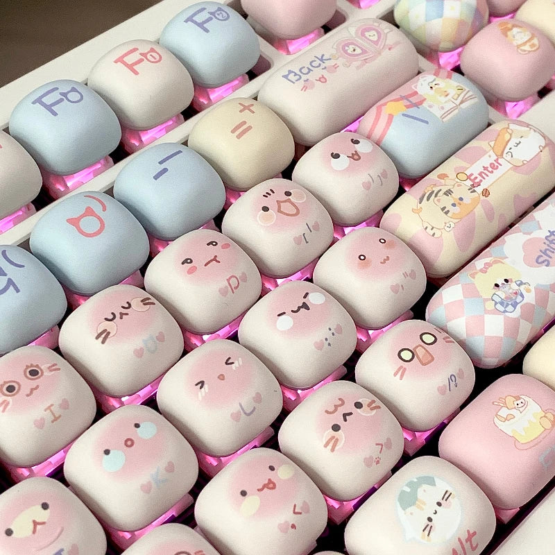 Benkyo Studio // Handpainted Kawaii Pastel Keycaps (140 key)