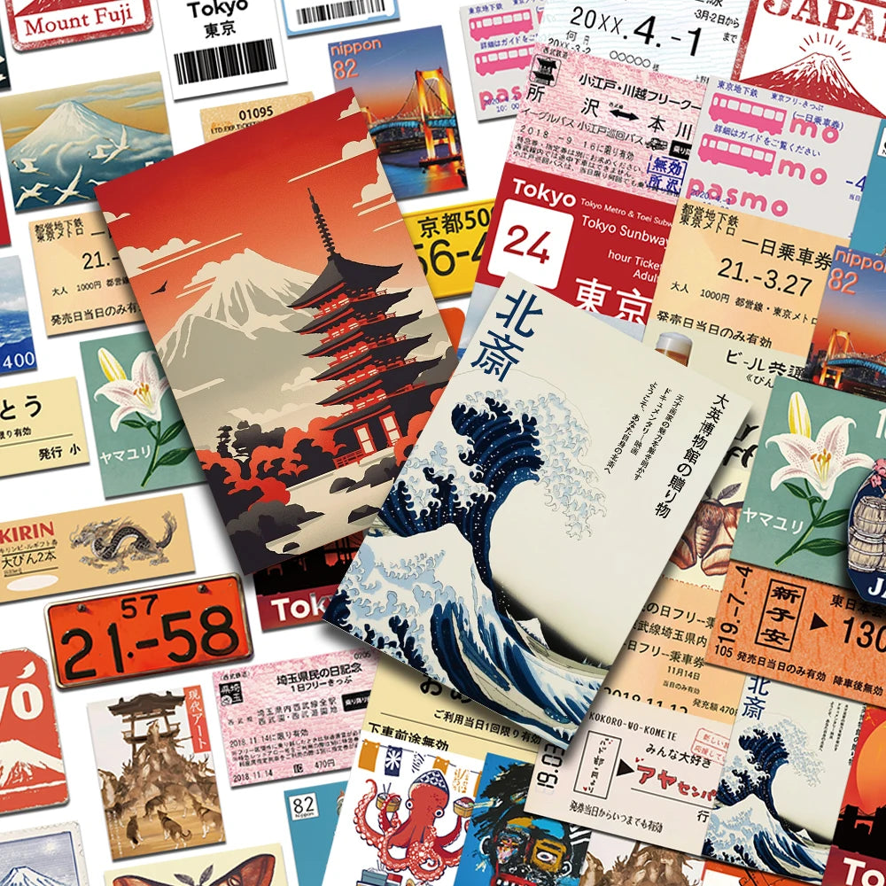 Benkyo Studios // Aesthetic Japanese Travel Sticker Set