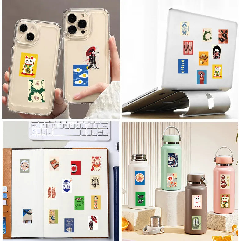 Benkyo Studios // 50-Pack Japanese Traditional Stickers