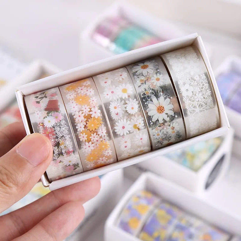 Benkyo Studio // Premium Floral 5-Piece Washi Sets