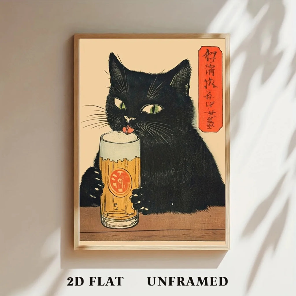 Benkyo Studios // Kuroneko Series | Kuro-chan Nama-biru Print