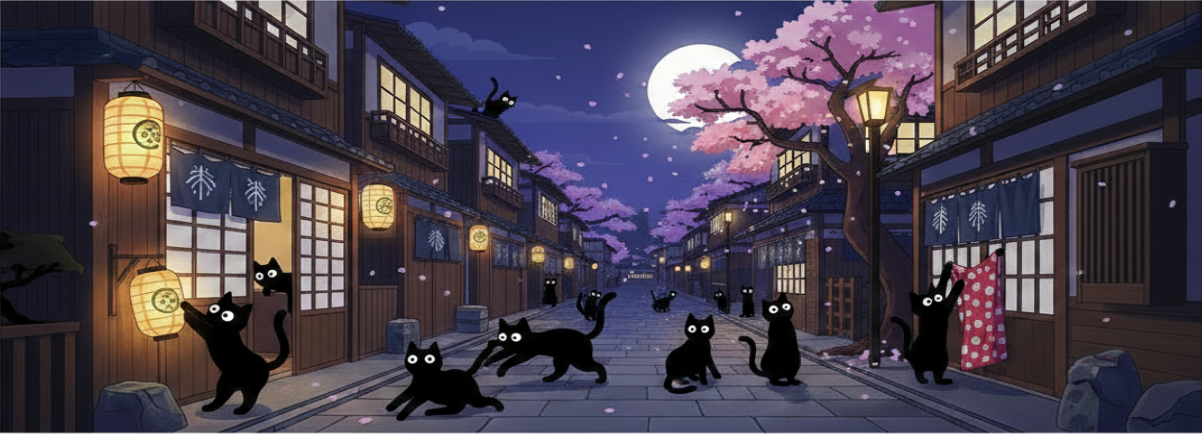 Kuroneko banner — ultra wide